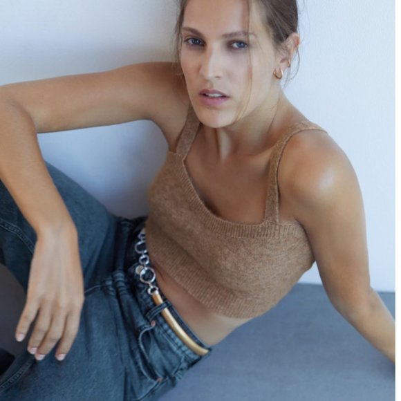 ZARA TWO TONE METAL GOLD STRETCH BELT
